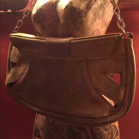 Hugo Boss Gold Leather Evening Bag - Picture 6 of 7